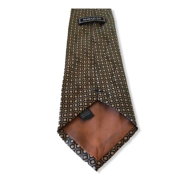 Marquis Men's Neck tie 100% polyester brown tan - Picture 3 of 4